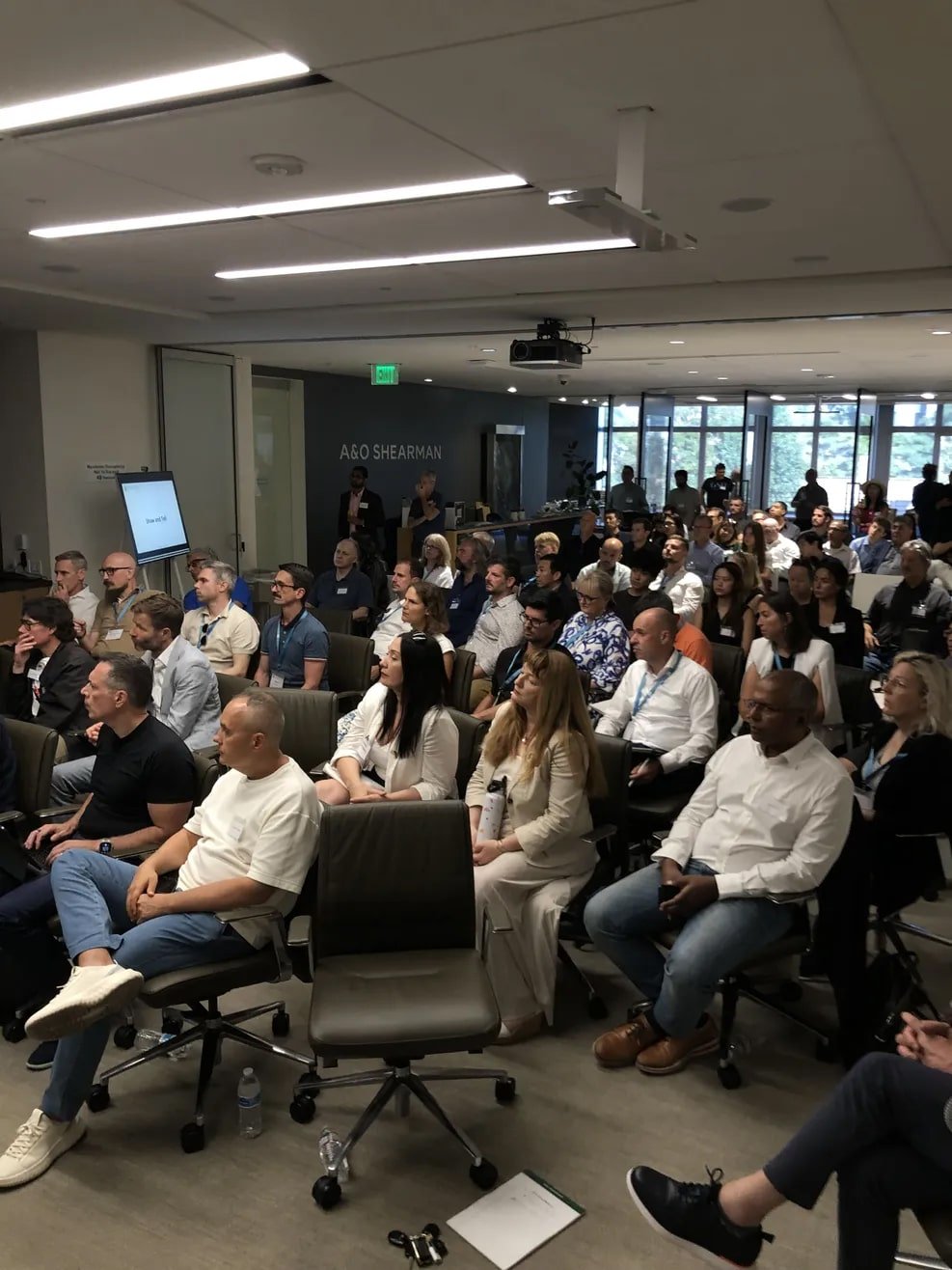 Audience at a business lecture in Silicon Valley