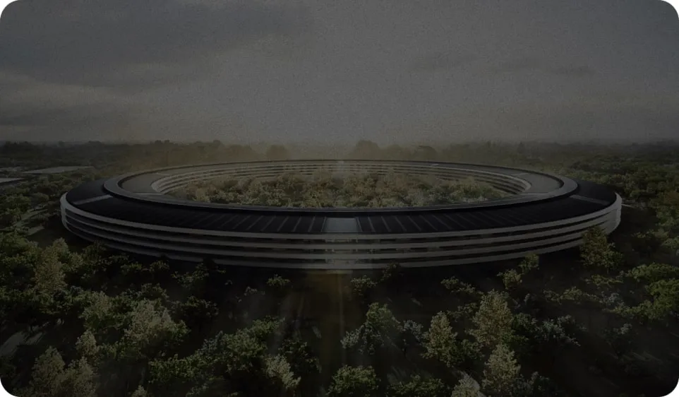 Aerial view of the Apple Park campus